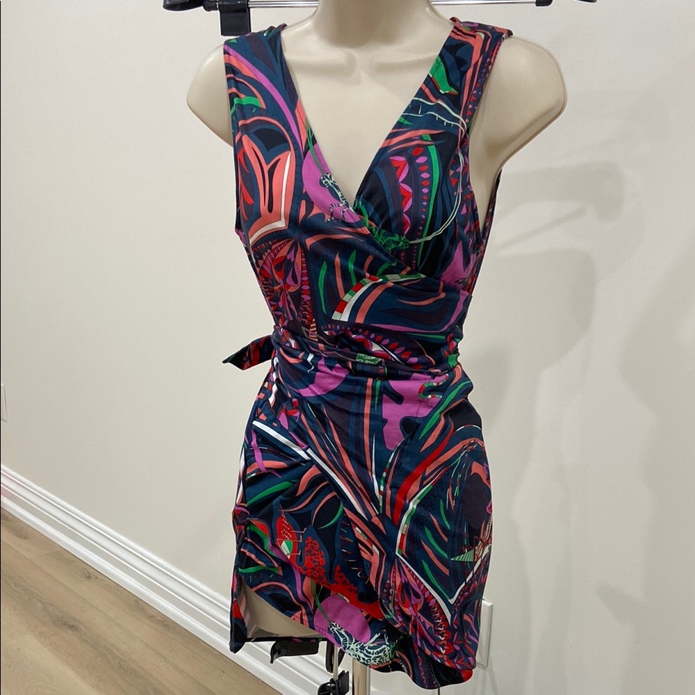 Emilio Pucci Vibrant Multicolor Wrap around top.